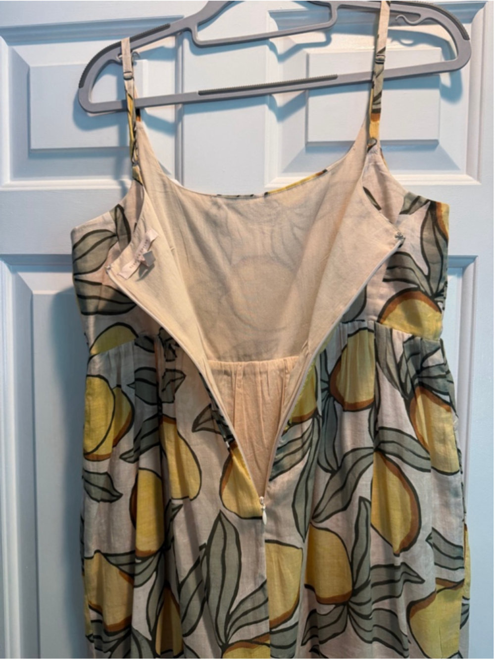 Women's Rebecca Taylor Lemon Tree Long Puff Waist Maxi Dress 4 Beige Yellow - Picture 13 of 14